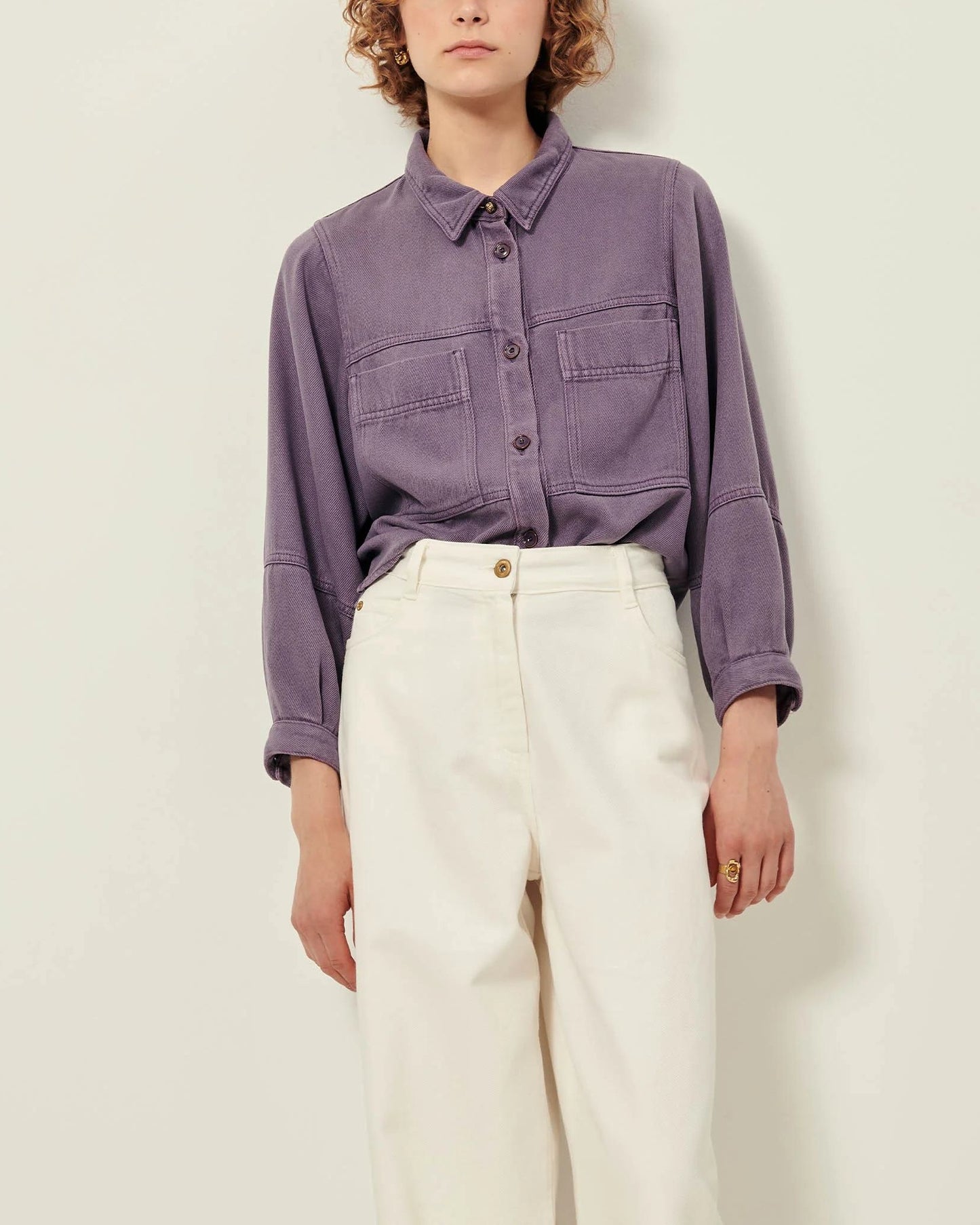 Women's Overshirt Lyocell - Stonewashed Light Denim Sweet-Storm