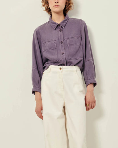 Women's Overshirt Lyocell - Stonewashed Light Denim Sweet-Storm