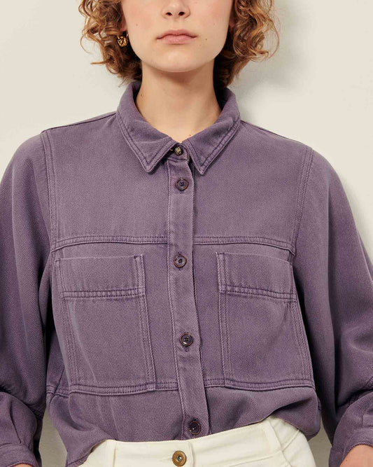 Women's Overshirt Lyocell - Stonewashed Light Denim Sweet-Storm