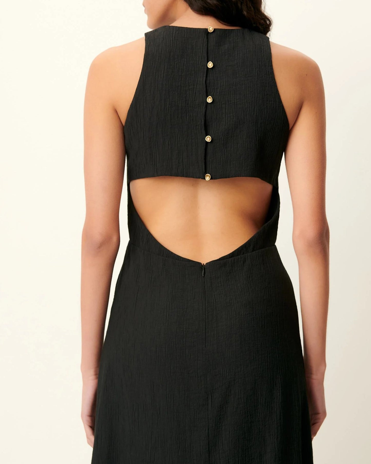 Women's Dress Lenzing ECOVERO Viscose Seersucker Crépon - Moonless
