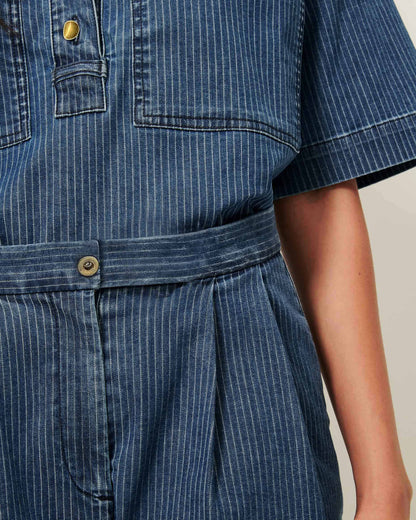Women's Bermuda Shorts Denim Twill Fabric - Regate-Blue