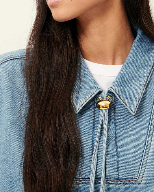 Women's Button-Down Denim Blouse Organic Cotton Denim Twill - Azuru