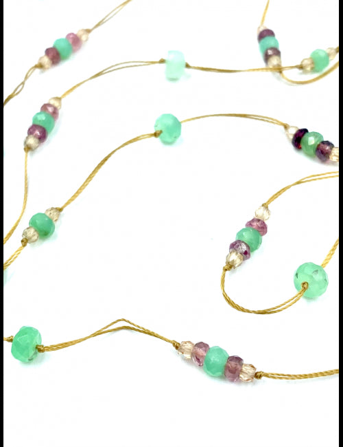 Necklace Laly Chrysoprase-Pink