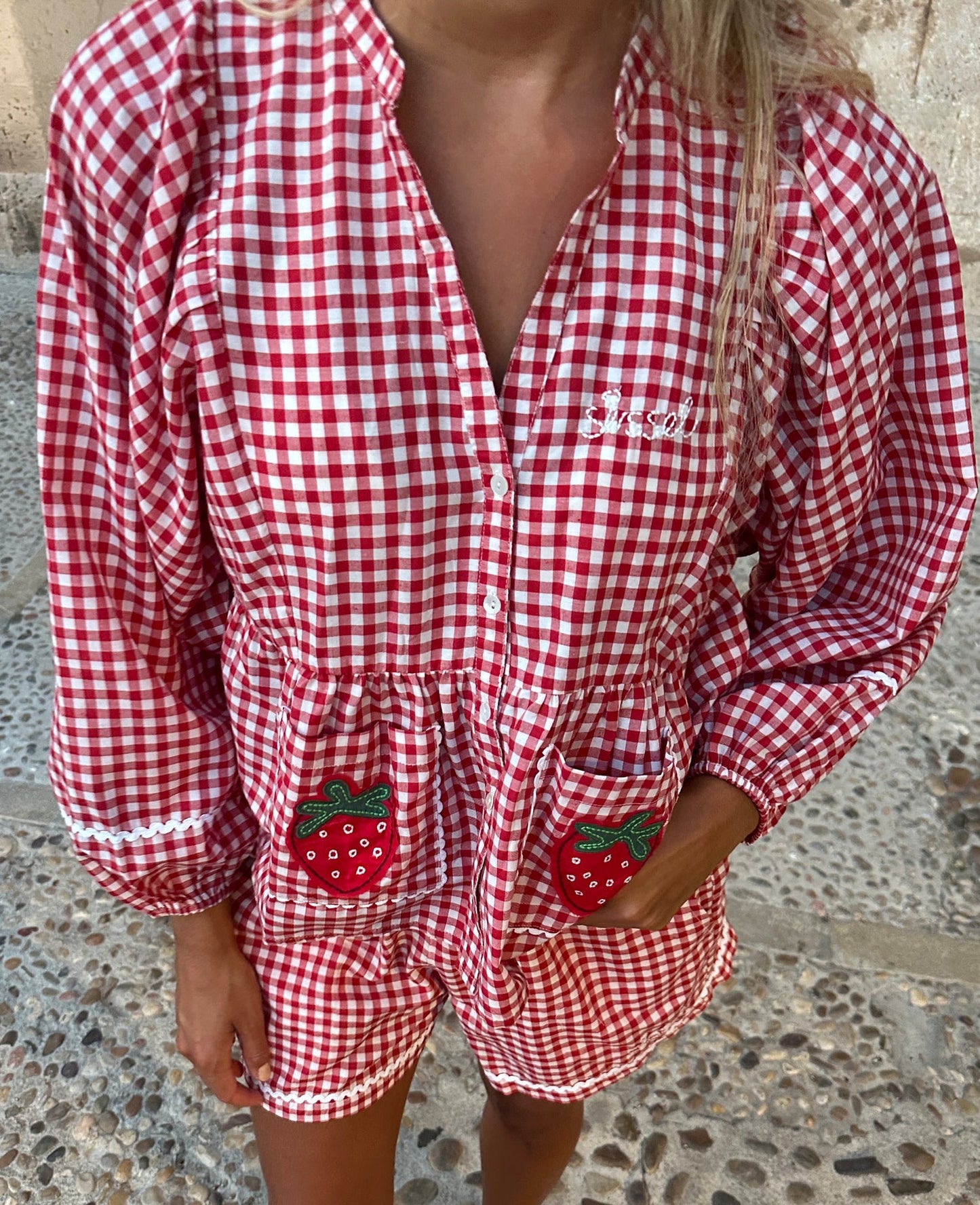 SISSEL EDELBO-588 BOBBIE TOP-RED CHECKS_06.jpg