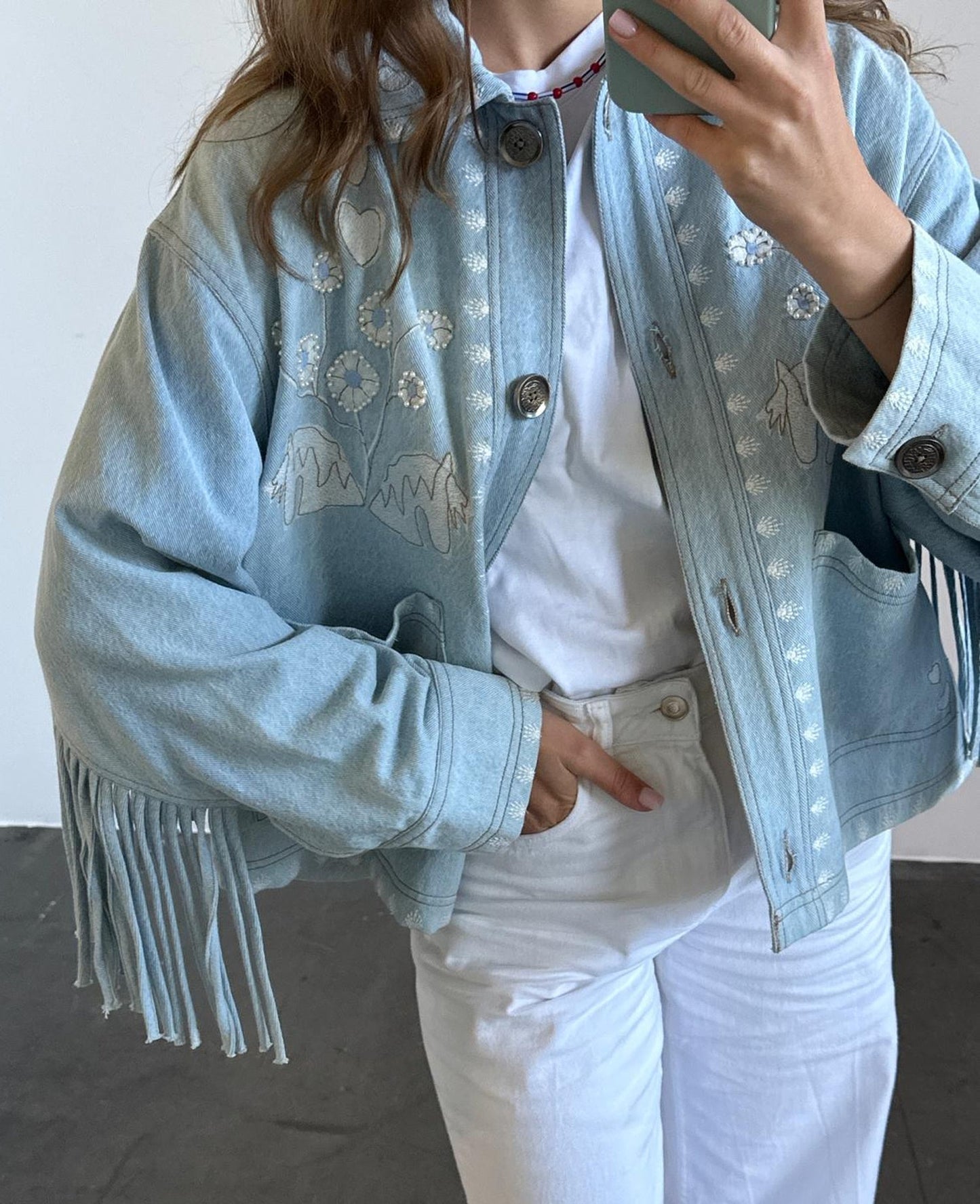 Unisex  Jacket  Fabric - Indigo Washed Vintage Denim