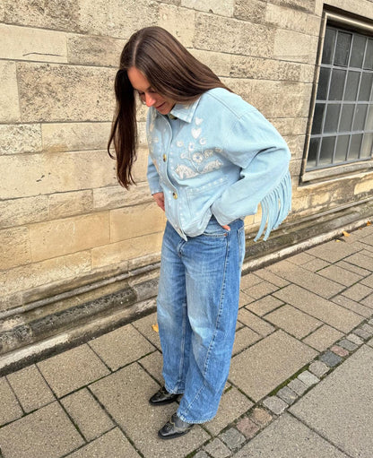 Unisex  Jacket  Fabric - Indigo Washed Vintage Denim