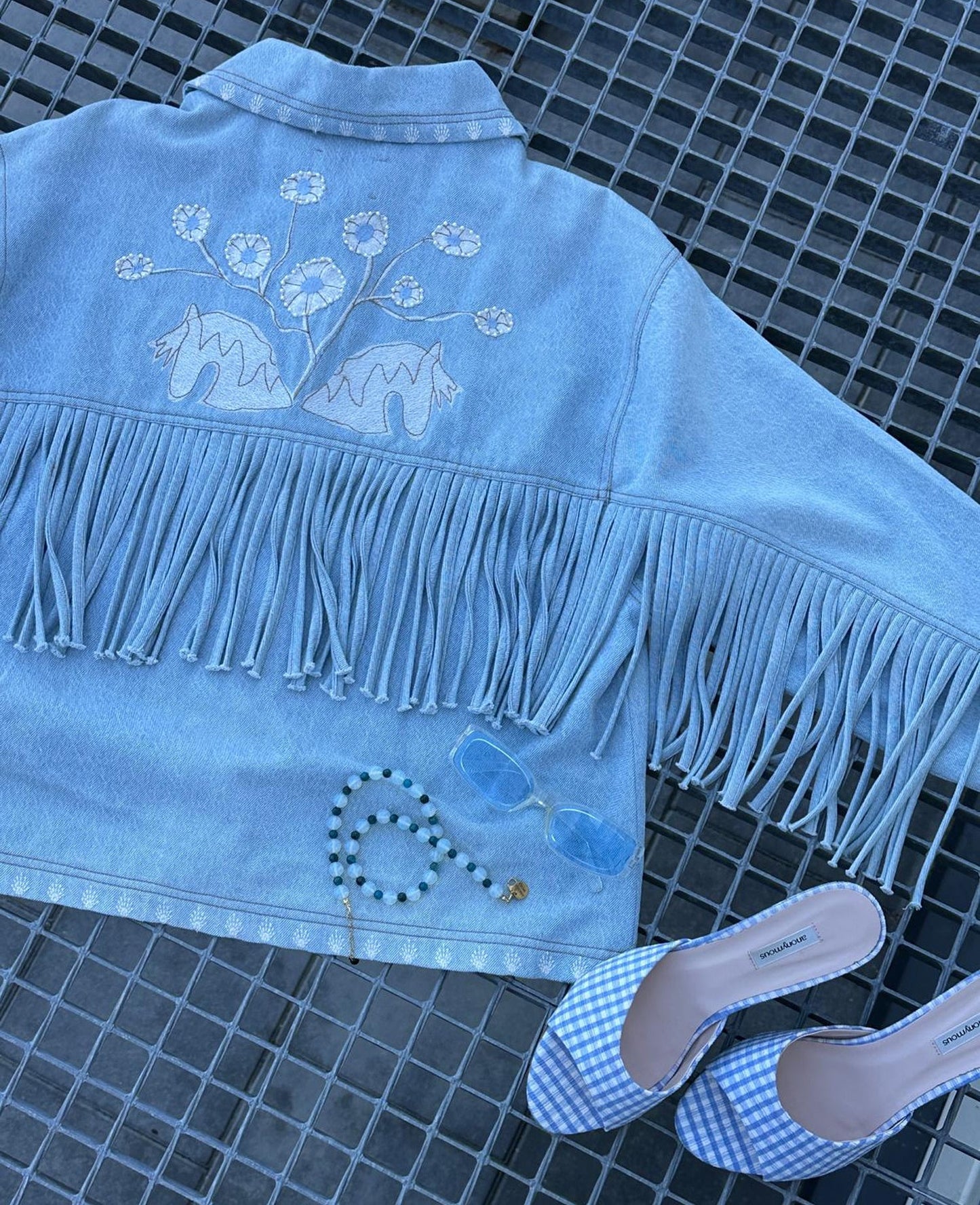 Unisex  Jacket  Fabric - Indigo Washed Vintage Denim