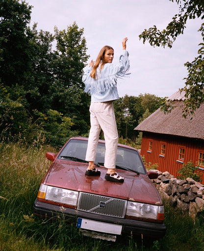 Unisex  Jacket  Fabric - Indigo Washed Vintage Denim