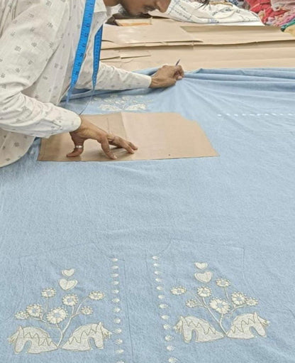 Unisex  Jacket  Fabric - Indigo Washed Vintage Denim