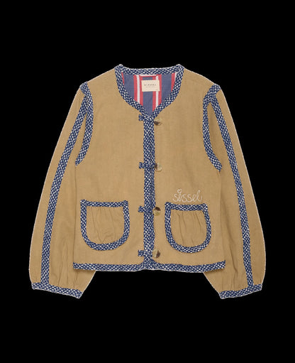 SISSEL EDELBO Women's Como Jacket 100% Organic Cotton Embroidered Outerwear - Sand