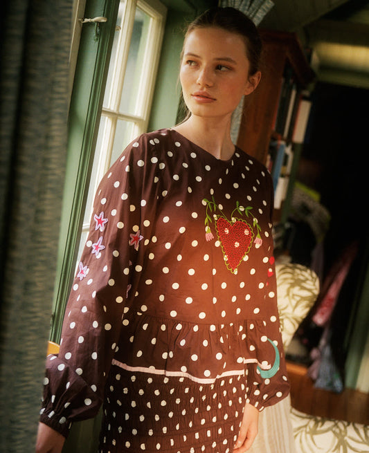 SISSEL EDELBO-588 DIANA TOP-BROWN DOT_02.jpg