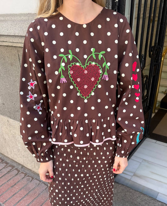 SISSEL EDELBO-588 DIANA TOP-BROWN DOT_03.jpg