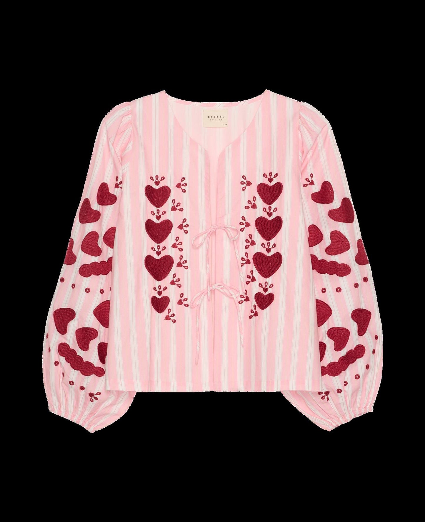 Women's Blouse 100% Organic Cotton Poplin - Rose-Stripes