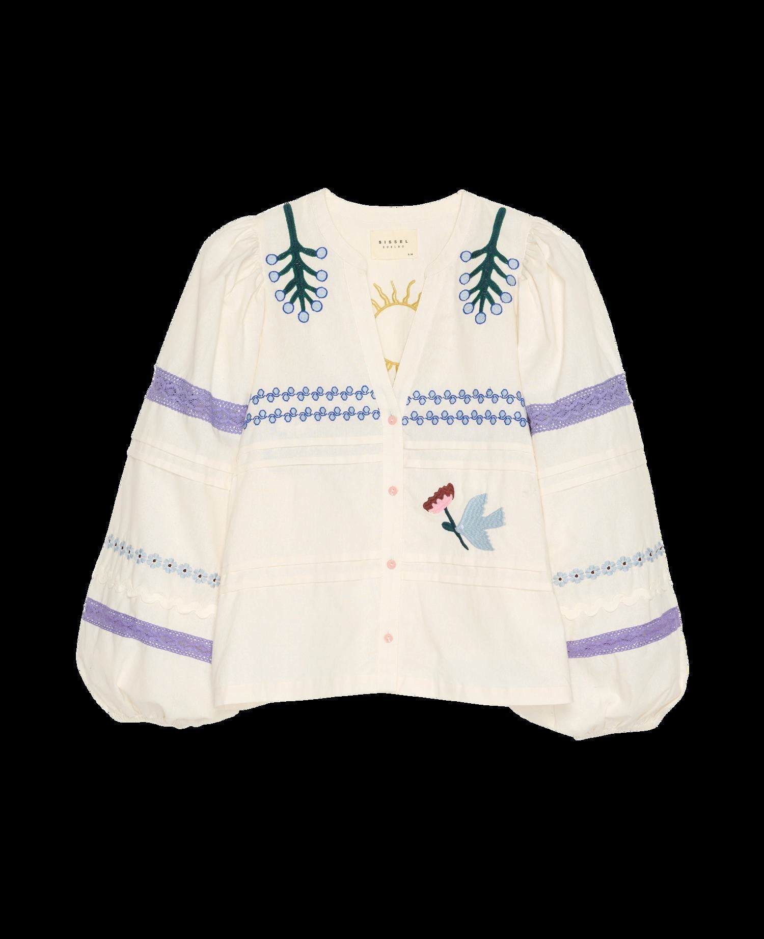 SISSEL EDELBO Isha Top Snow-White | Voluminous Cotton Blouse – RUE