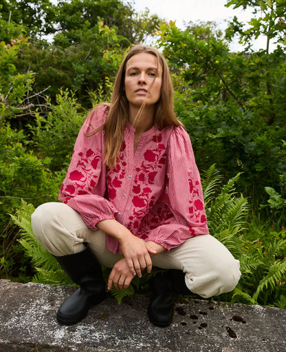 Blouse Juliane Top Red-Stripes