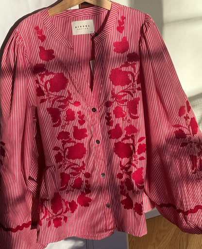 Blouse Juliane Top Red-Stripes