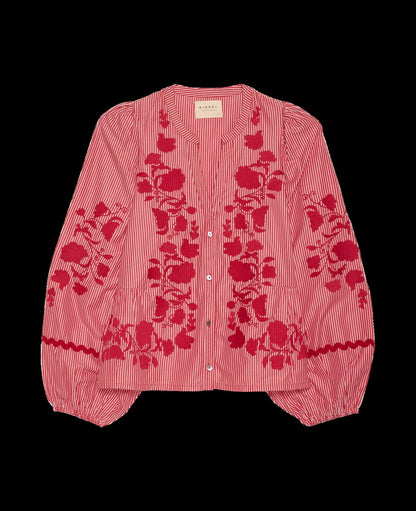 Blouse Juliane Top Red-Stripes