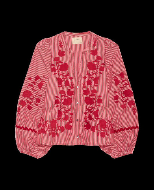 Blouse Juliane Top Red-Stripes