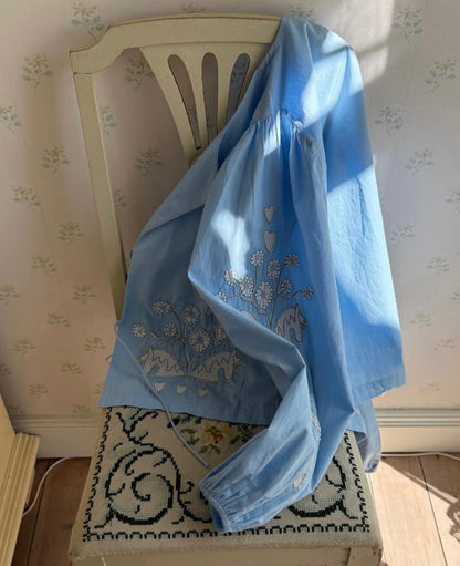 Blouse Maggan Top Light-Blue