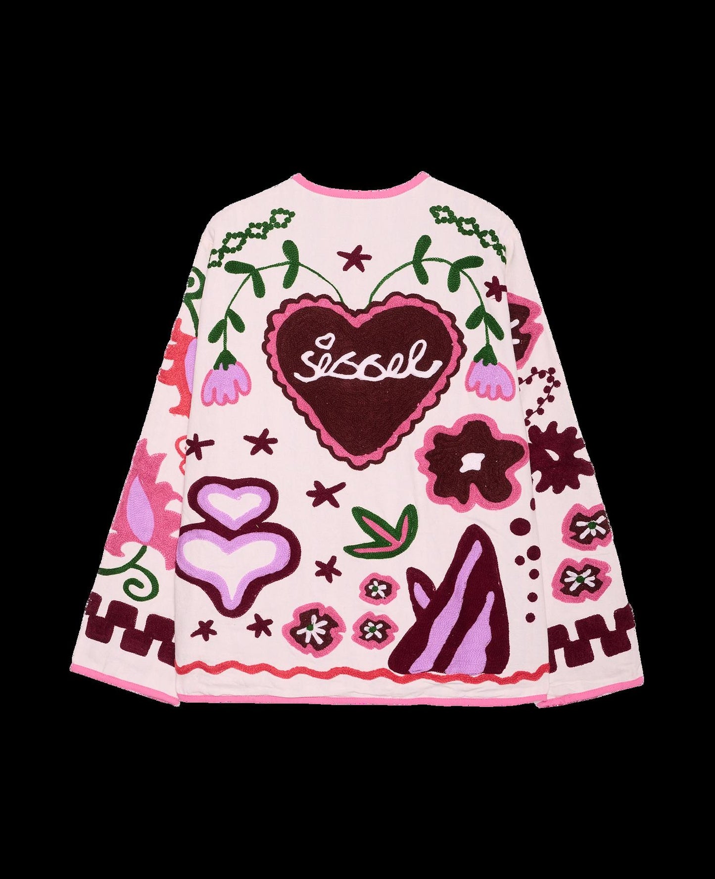 SISSEL EDELBO Women's Maggie Suzani  Jacket Hand-Embroidered Cotton Canvas - Multi-Color Floral Flower