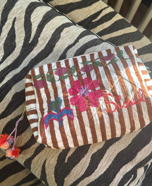 Pouch Rosea Bag Brown-Stripes