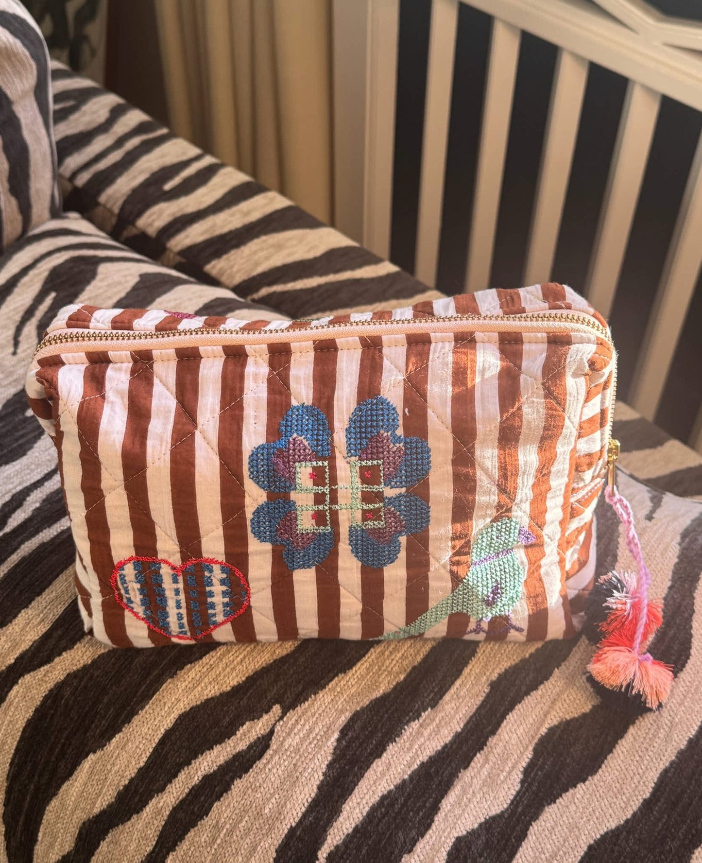 Pouch Rosea Bag Brown-Stripes