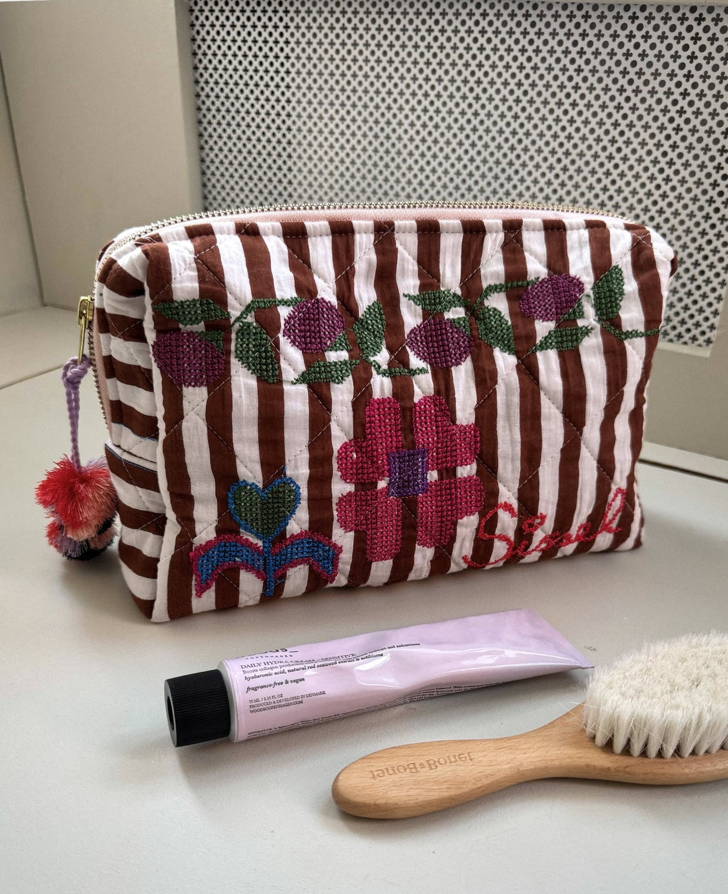 Pouch Rosea Bag Brown-Stripes
