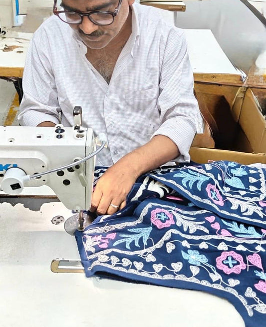 Men's Longline Vest Premium Italian Wool Blend - Navy