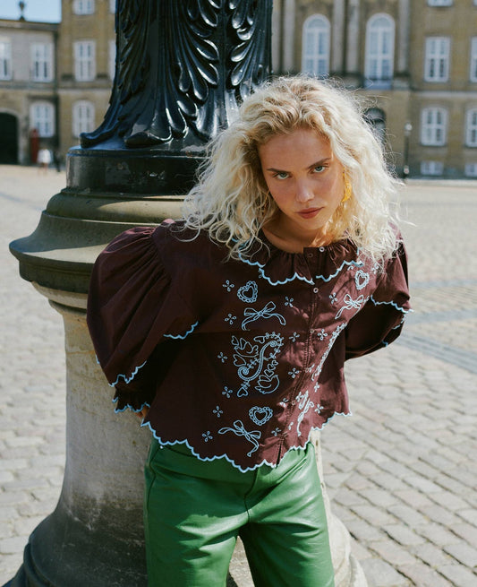 Blouse Tone Shirt Wine