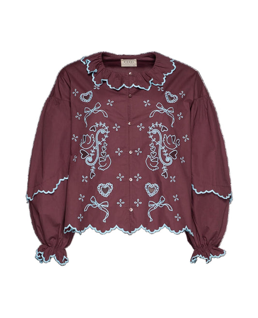 Blouse Tone Shirt Wine