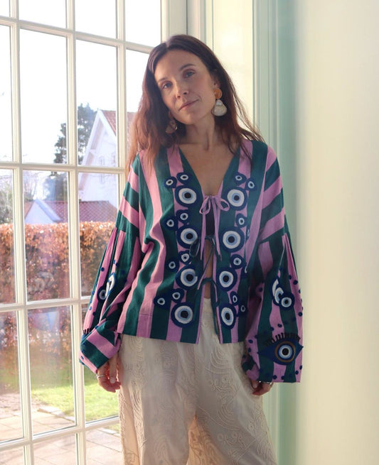 Blouse Zippy Top Petrol-Green