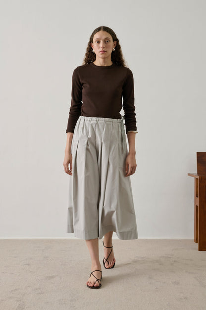 Women's Skirt Premium Washed Cotton Poplin - Gris-Clair
