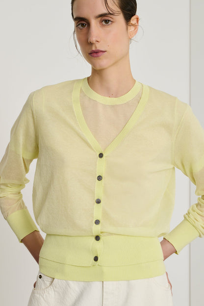 Cardigan Etretat Jaune-Acide