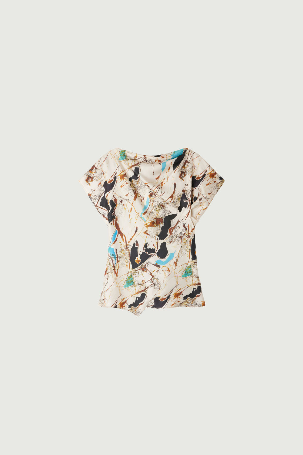 Blouse Fedora Beige-Turquoise