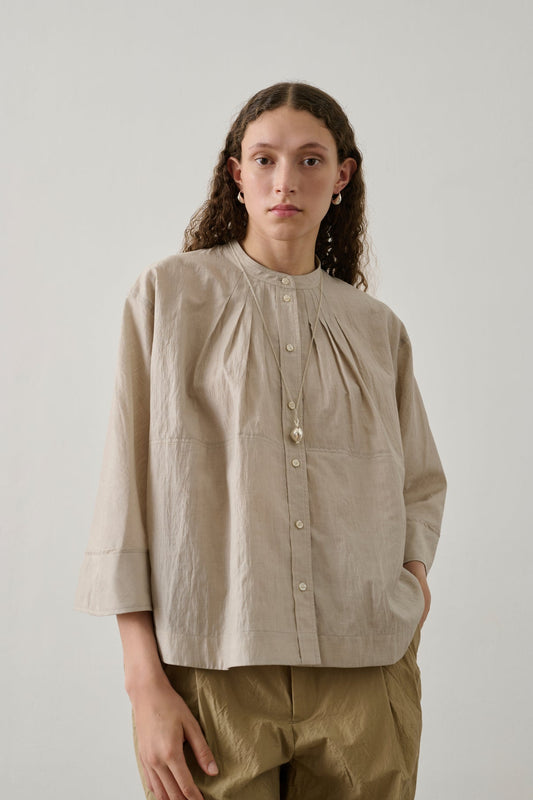 Women's Button-Down Blouse 100 Percent Cotton Poplin - Mastic