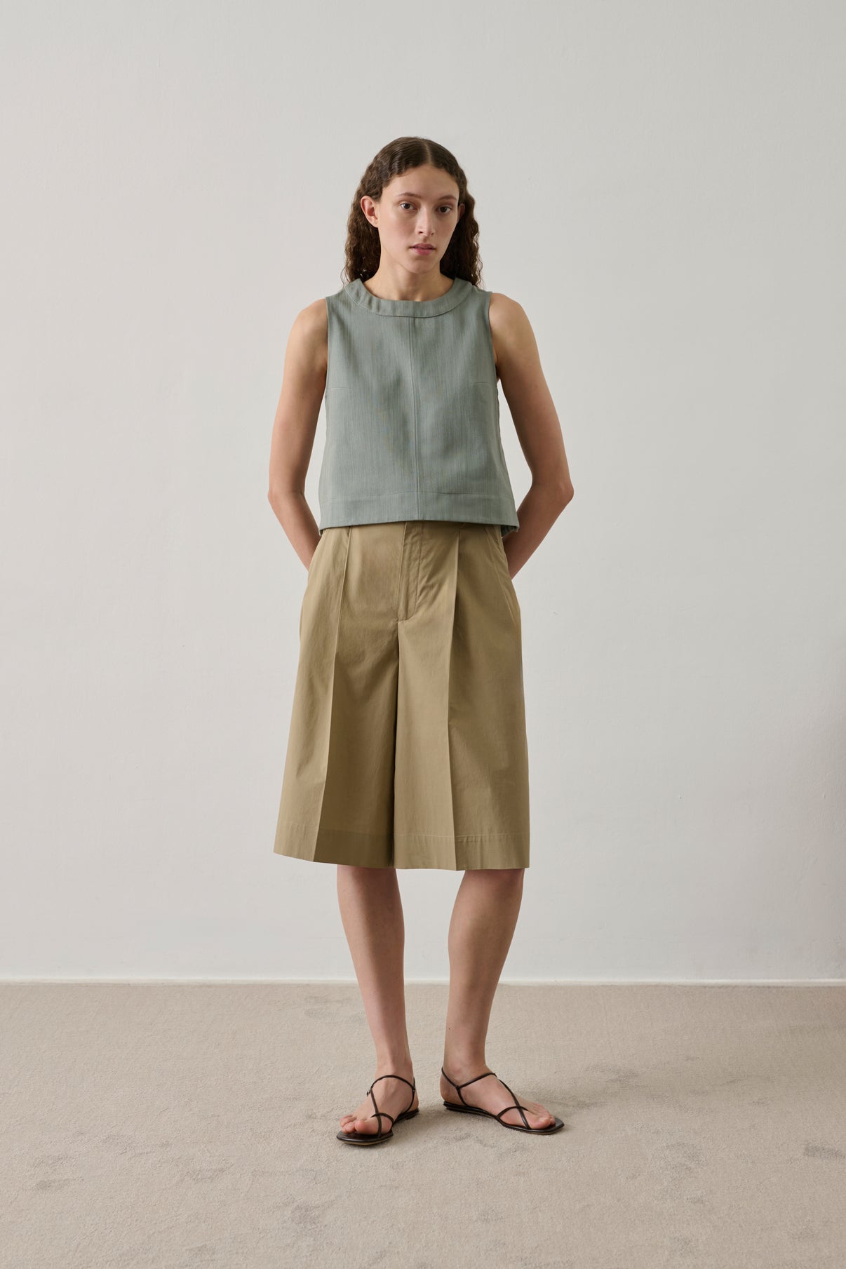 Women's Button-Down Blouse 100% Cotton Poplin - Mint Leaf Vert-D-Eau