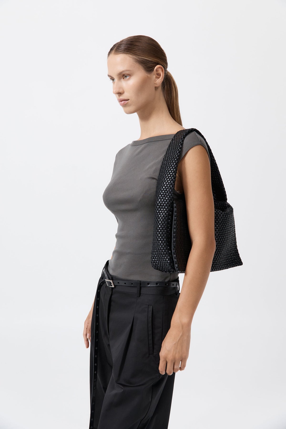 Shoulder Bag Lattice Everyday Black