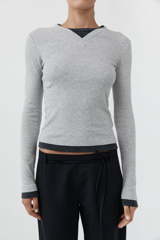 ST. AGNI-702 ORGANIC CO V NECK LS TOP-GREY MARLE_05.jpg