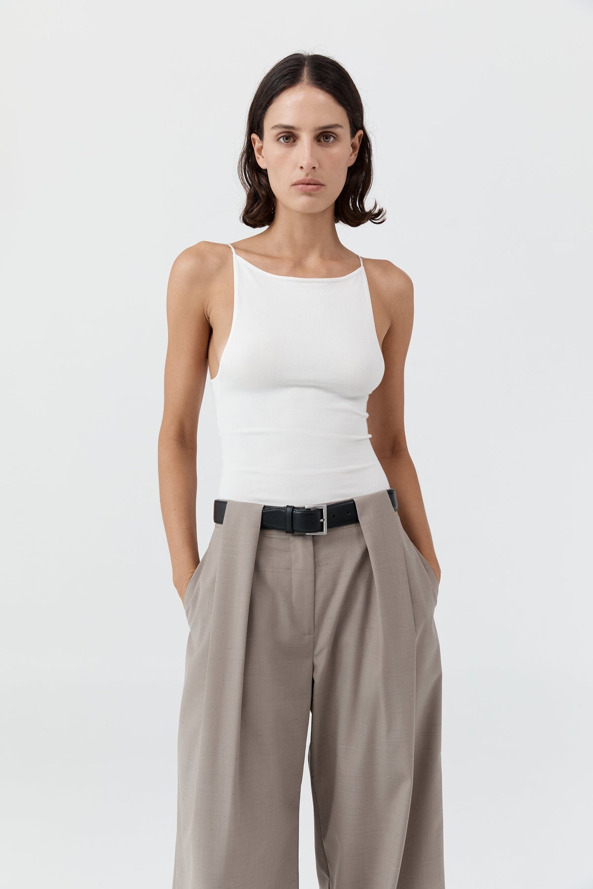 Dress Square Neck Dres Off-White