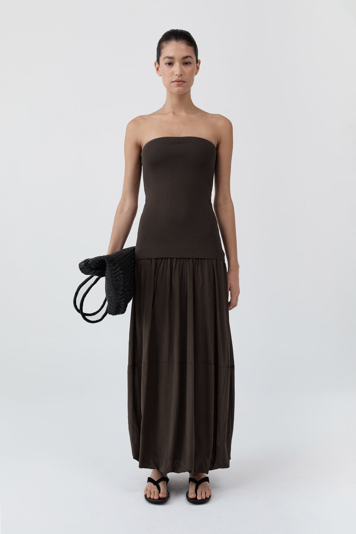 ST. AGNI-702 STRAPLESS BALLOON HEM DRESS-CEDAR_01.jpg