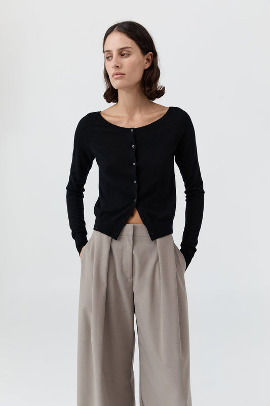 Cardigan Wool Ballet Card Black