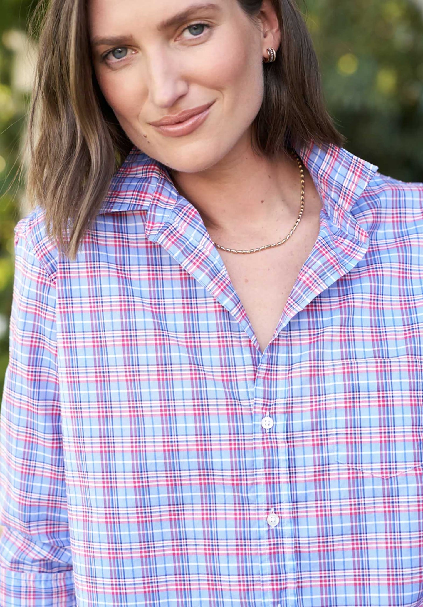 Shirt Eileen Eileen Chambray Pink-Turquoise-Check