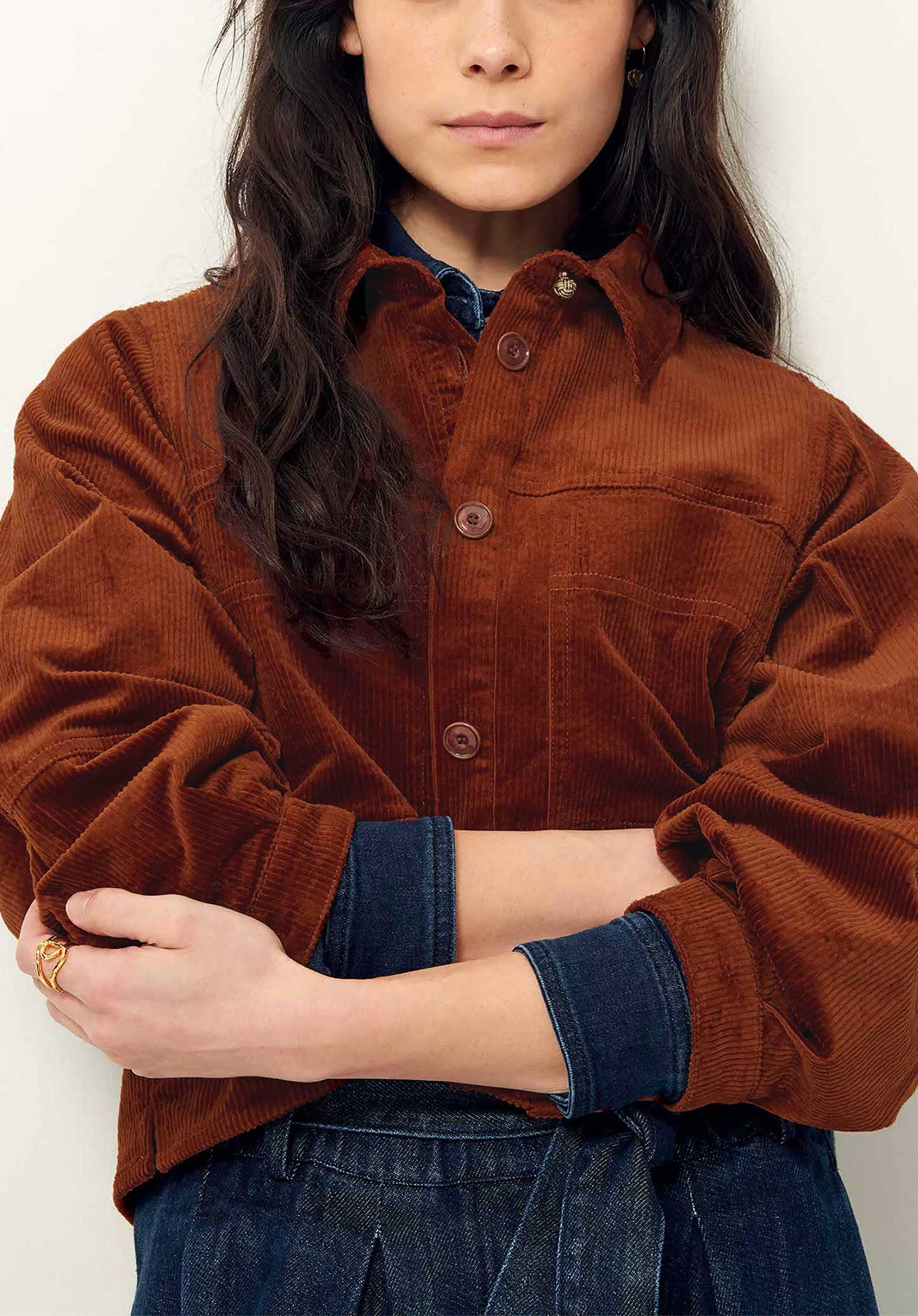 Denim Shirt Leone Corduroy Copper