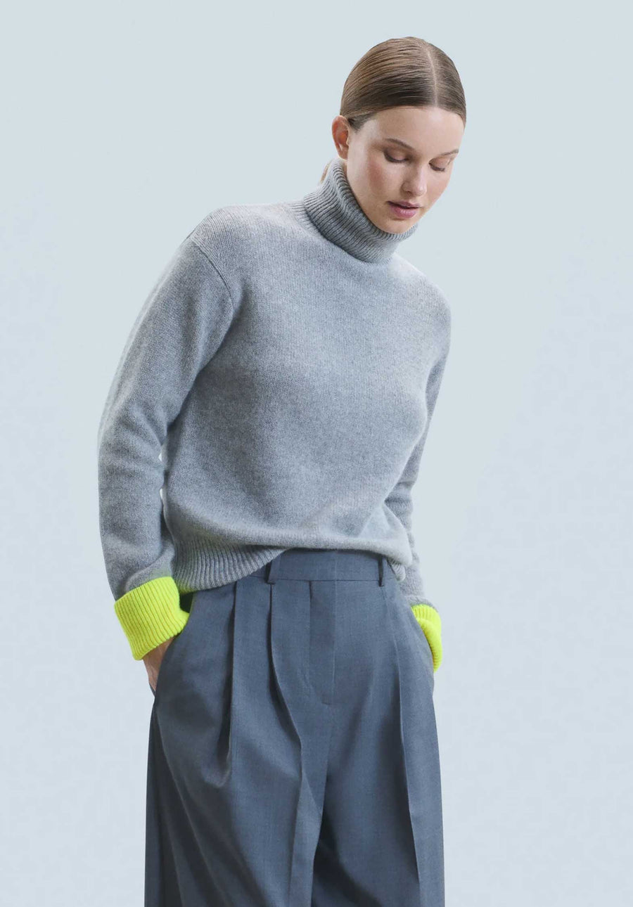 Turtleneck Knitted 2401wpl02189 Gris-Chine-Fonce-F