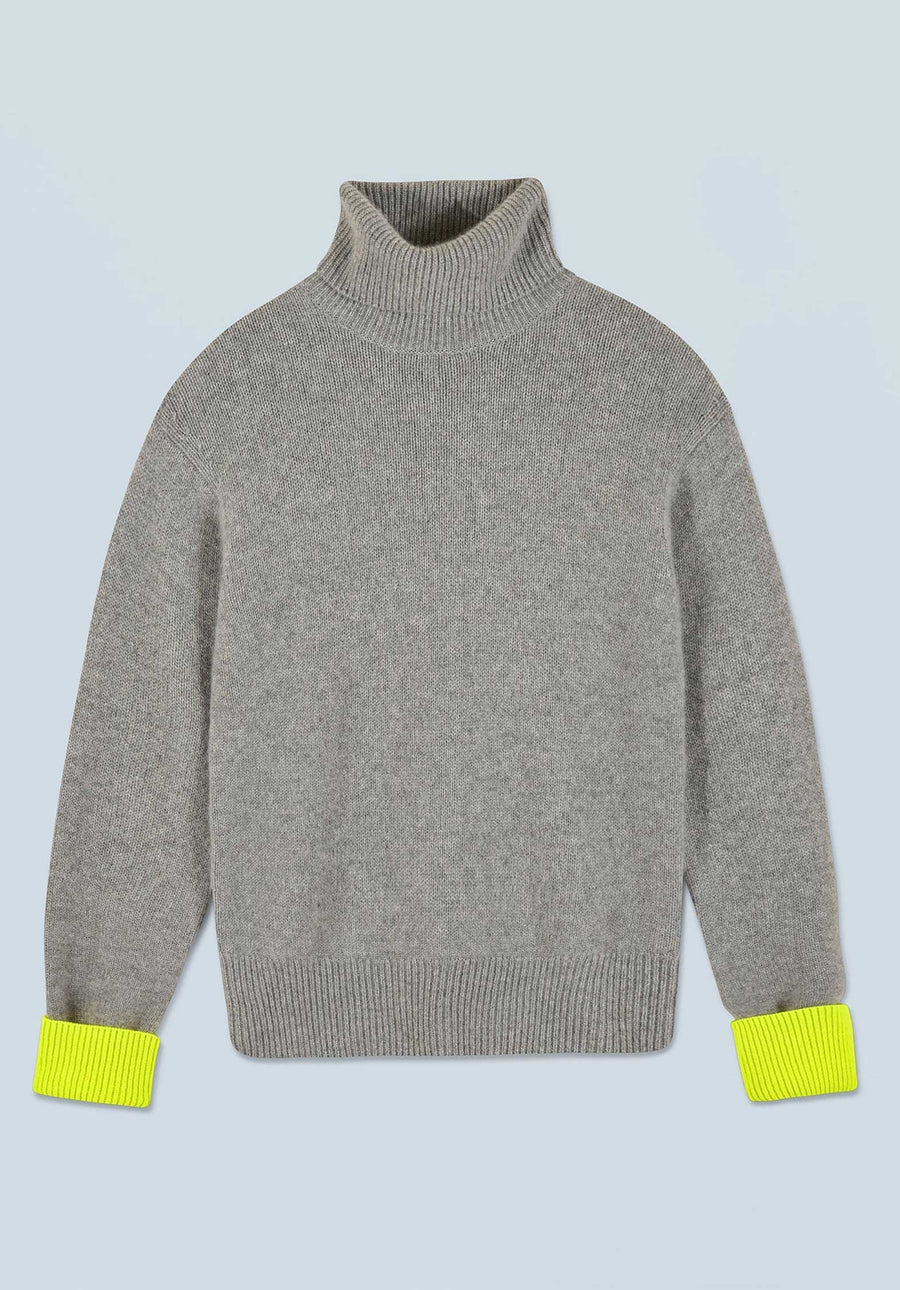 Turtleneck Knitted 2401wpl02189 Gris-Chine-Fonce-F