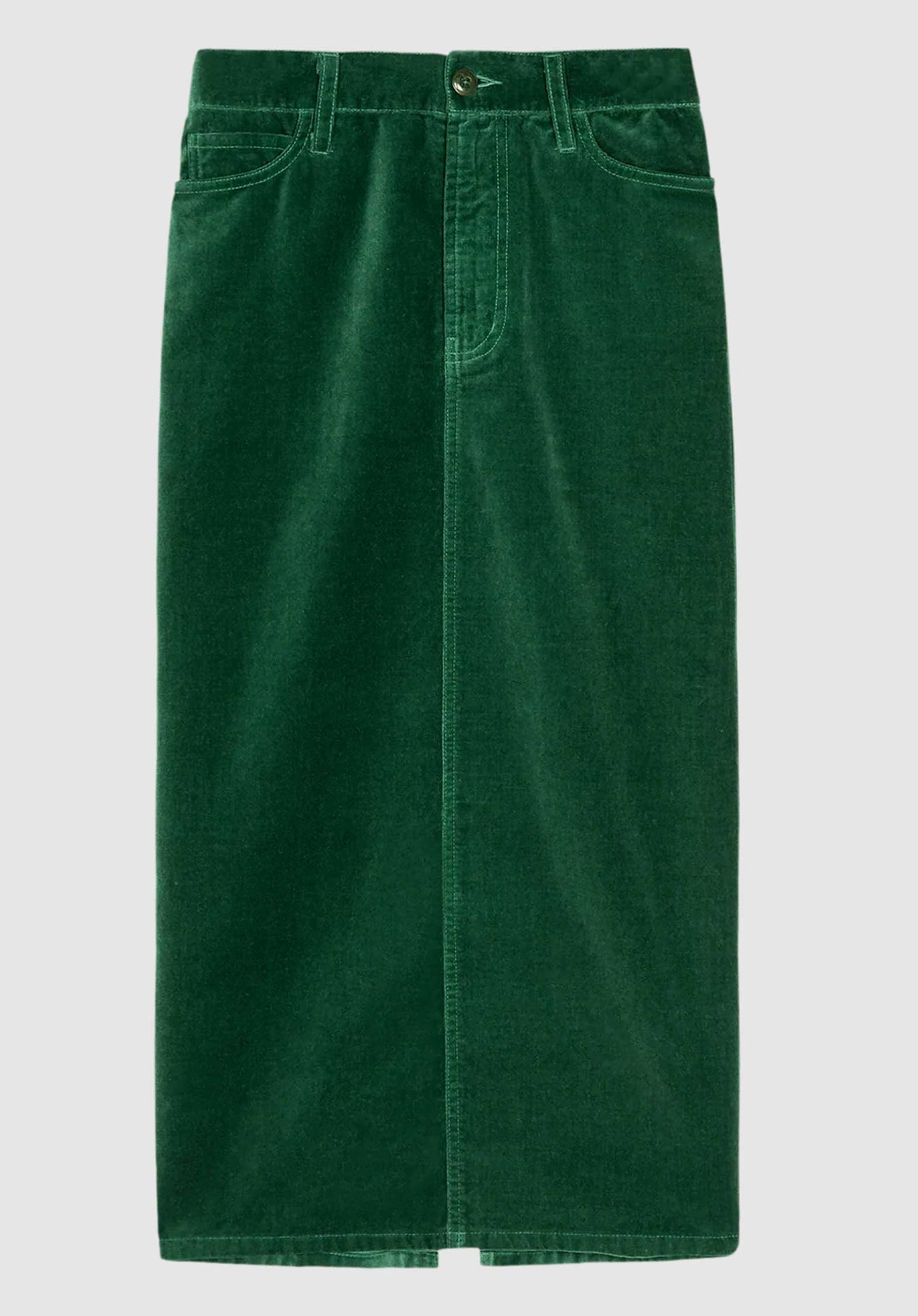 Skirt Velvet Column Emerald