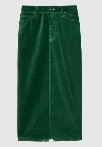 Skirt Velvet Column Emerald