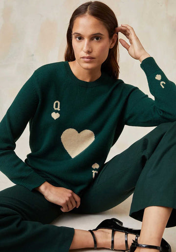 Pullover Dame De Coe Dame De Coeur Vert