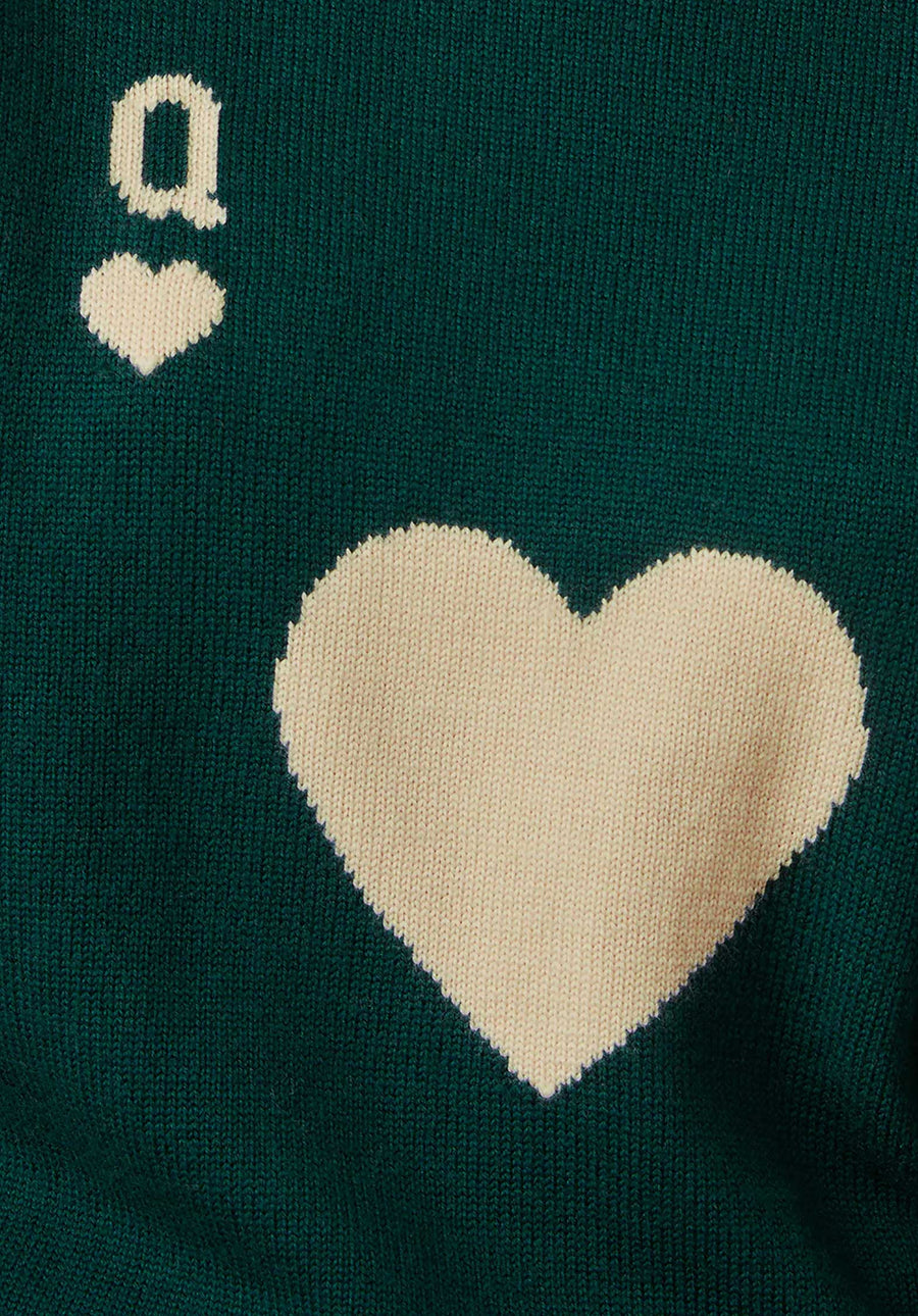 Pullover Dame De Coe Dame De Coeur Vert