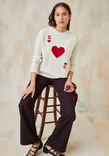 Pullover Dame De Coeur Blanc